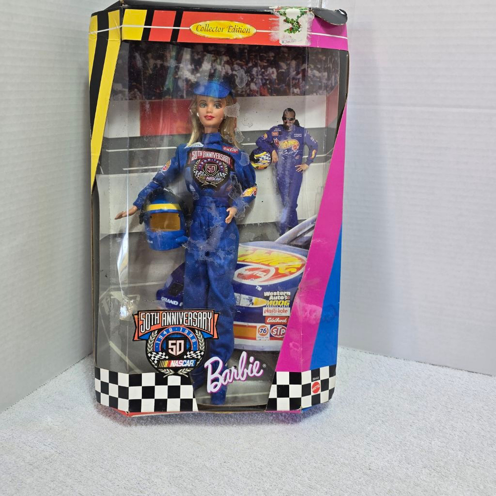 Girls Barbie NASCAR 50th Anniversary Doll Blue Yellow One Size